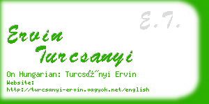 ervin turcsanyi business card